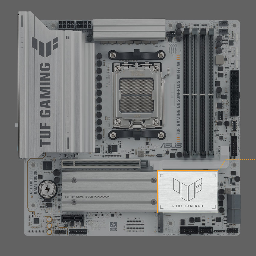 ASUS TUF GAMING B850M-PLUS WIFI7 W AMD B850 mATX motherboard, 14+2